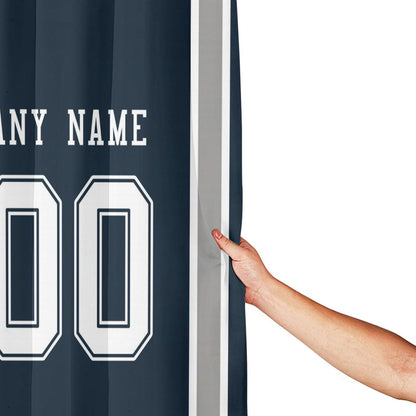 Custom Football Dallas Cowboys style personalized shower curtain custom design name and number set of 12 shower curtain hooks Rings