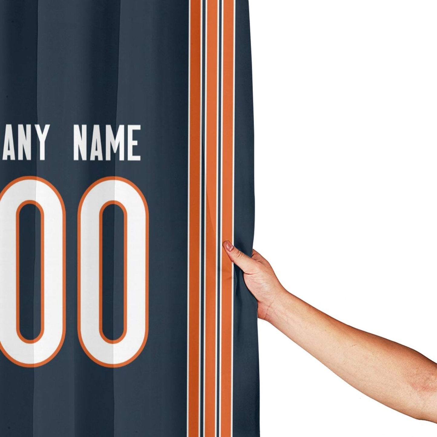 Custom Football Chicago Bears style personalized shower curtain custom design name and number set of 12 shower curtain hooks Rings