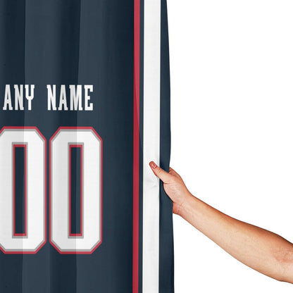 Custom Football New England Patriots style personalized shower curtain custom design name and number set of 12 shower curtain hooks Rings