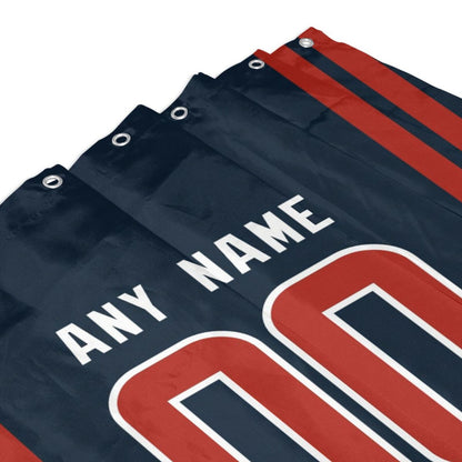 Custom Football Houston Texans style personalized shower curtain custom design name and number set of 12 shower curtain hooks Rings