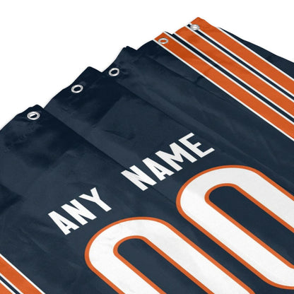 Custom Football Chicago Bears style personalized shower curtain custom design name and number set of 12 shower curtain hooks Rings