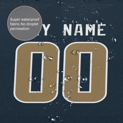 Custom Football Los Angeles Rams style personalized shower curtain custom design name and number set of 12 shower curtain hooks Rings