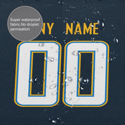 Custom Football Los Angeles Chargers style personalized shower curtain custom design name and number set of 12 shower curtain hooks Rings