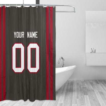 Custom Football Tampa Bay Buccaneers style personalized shower curtain custom design name and number set of 12 shower curtain hooks Rings
