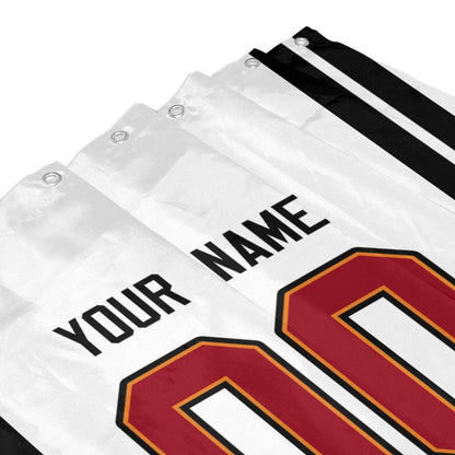 Custom Football Tampa Bay Buccaneers style personalized shower curtain custom design name and number set of 12 shower curtain hooks Rings