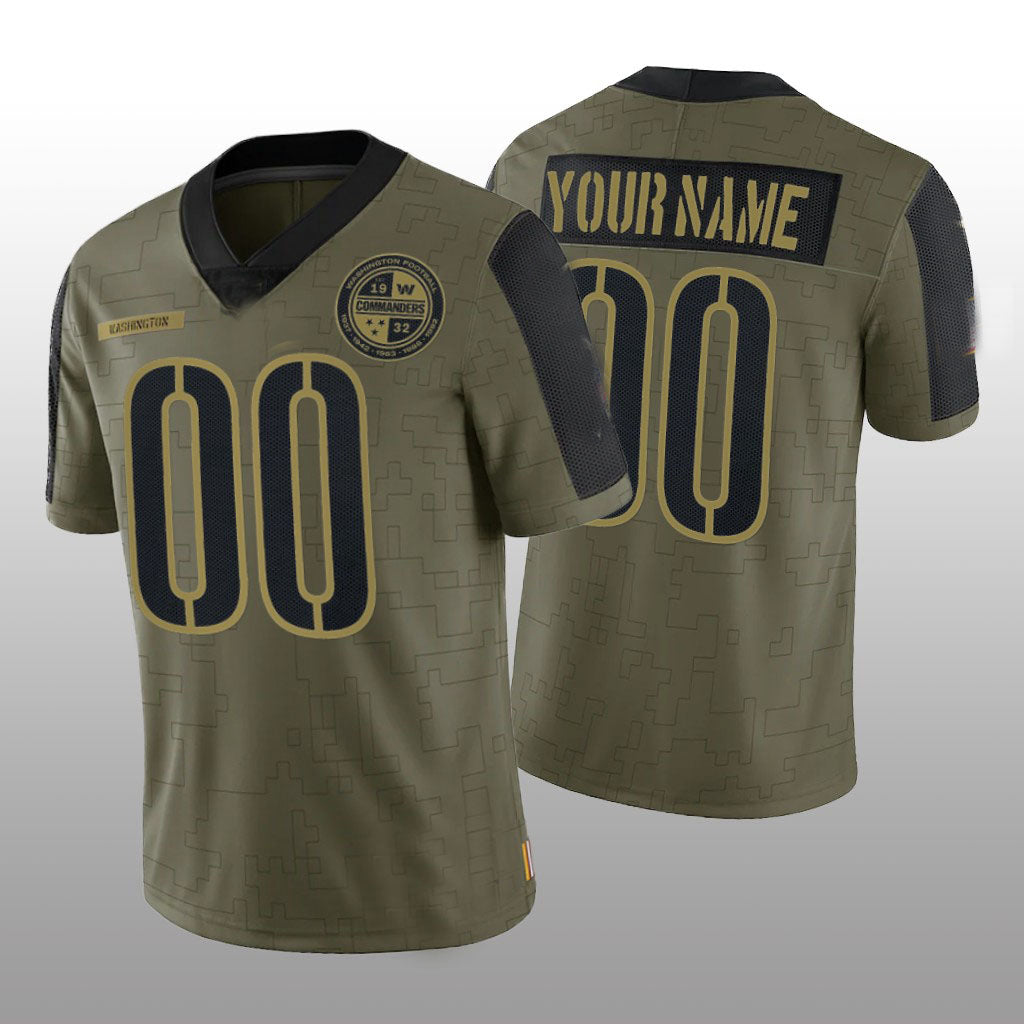 Olive Washington Commanders Custom Limited Salute to Service Jerseys