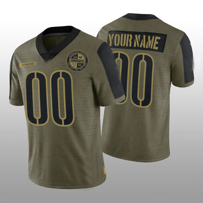 Olive Washington Commanders Custom Limited Salute to Service Jerseys
