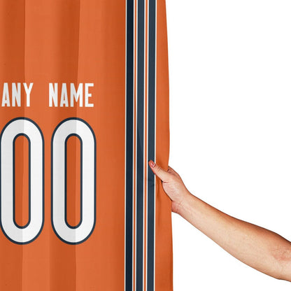 Custom Football Chicago Bears style personalized shower curtain custom design name and number set of 12 shower curtain hooks Rings