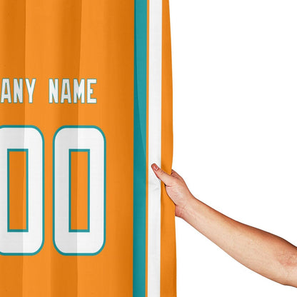 Custom Football Miami Dolphins style personalized shower curtain custom design name and number set of 12 shower curtain hooks Rings