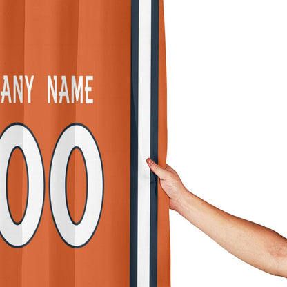 Custom Football Denver Broncos style personalized shower curtain custom design name and number set of 12 shower curtain hooks Rings