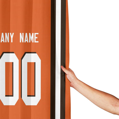 Custom Football Cleveland Browns style personalized shower curtain custom design name and number set of 12 shower curtain hooks Rings