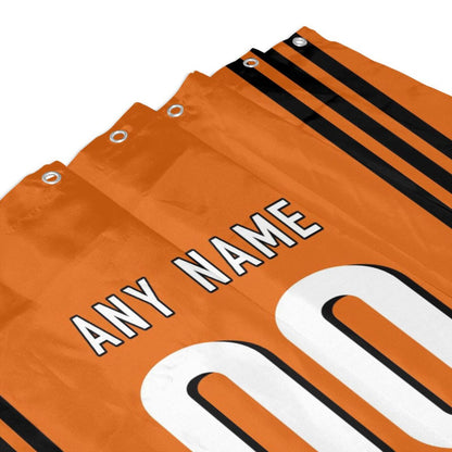 Custom Football Cincinnati Bengals style personalized shower curtain custom design name and number set of 12 shower curtain hooks Rings