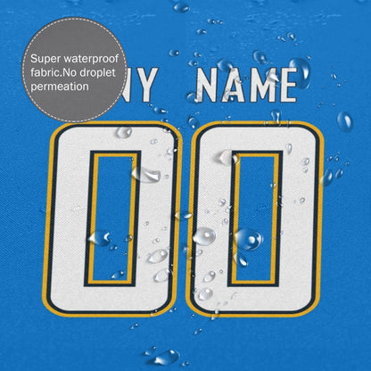 Custom Football Los Angeles Chargers style personalized shower curtain custom design name and number set of 12 shower curtain hooks Rings