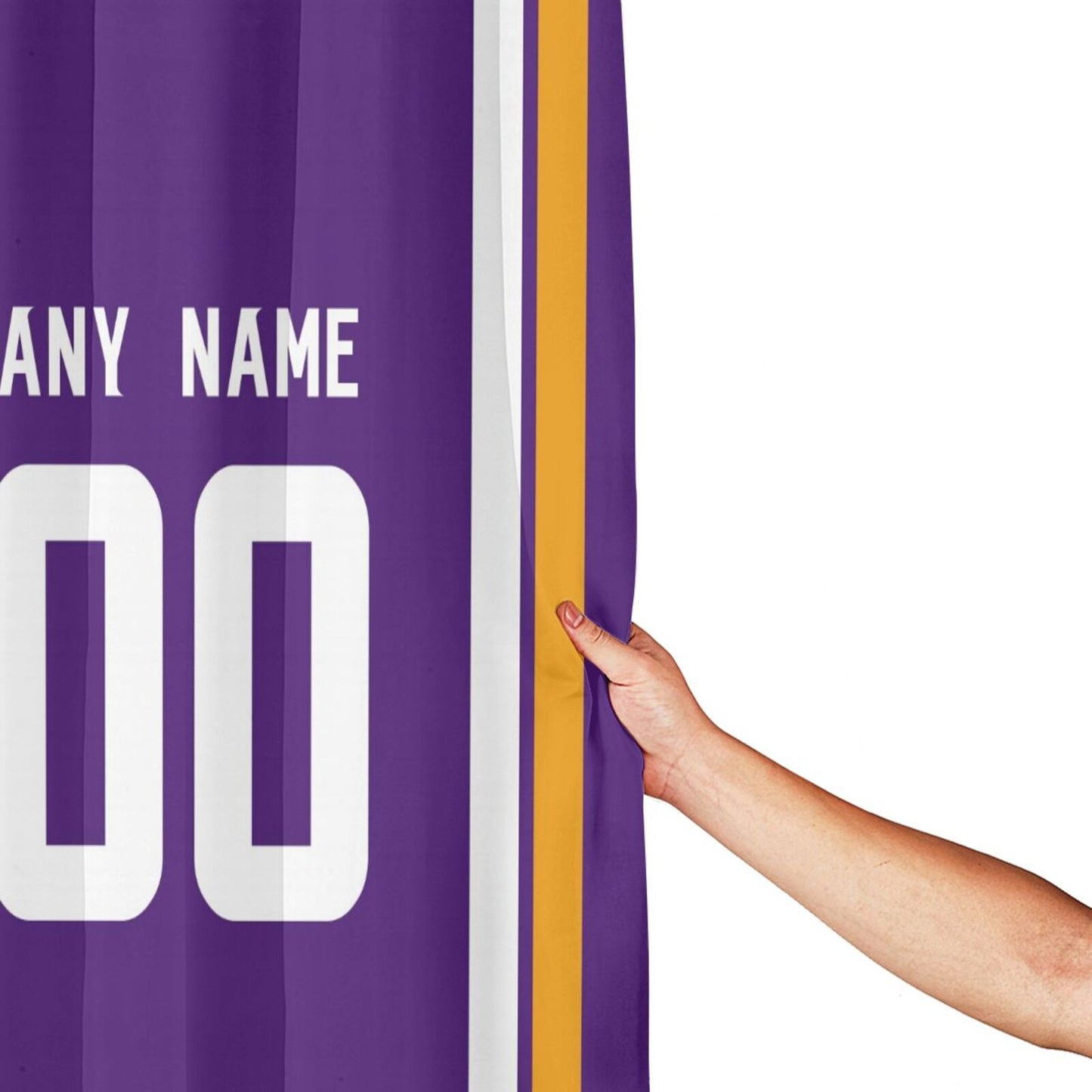 Custom Football Minnesota Vikings style personalized shower curtain custom design name and number set of 12 shower curtain hooks Rings