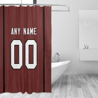 Custom Football Arizona cardinal style personalized shower curtain custom design name and number set of 12 shower curtain hooks Rings