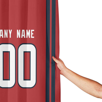 Custom Football Houston Texans style personalized shower curtain custom design name and number set of 12 shower curtain hooks Rings