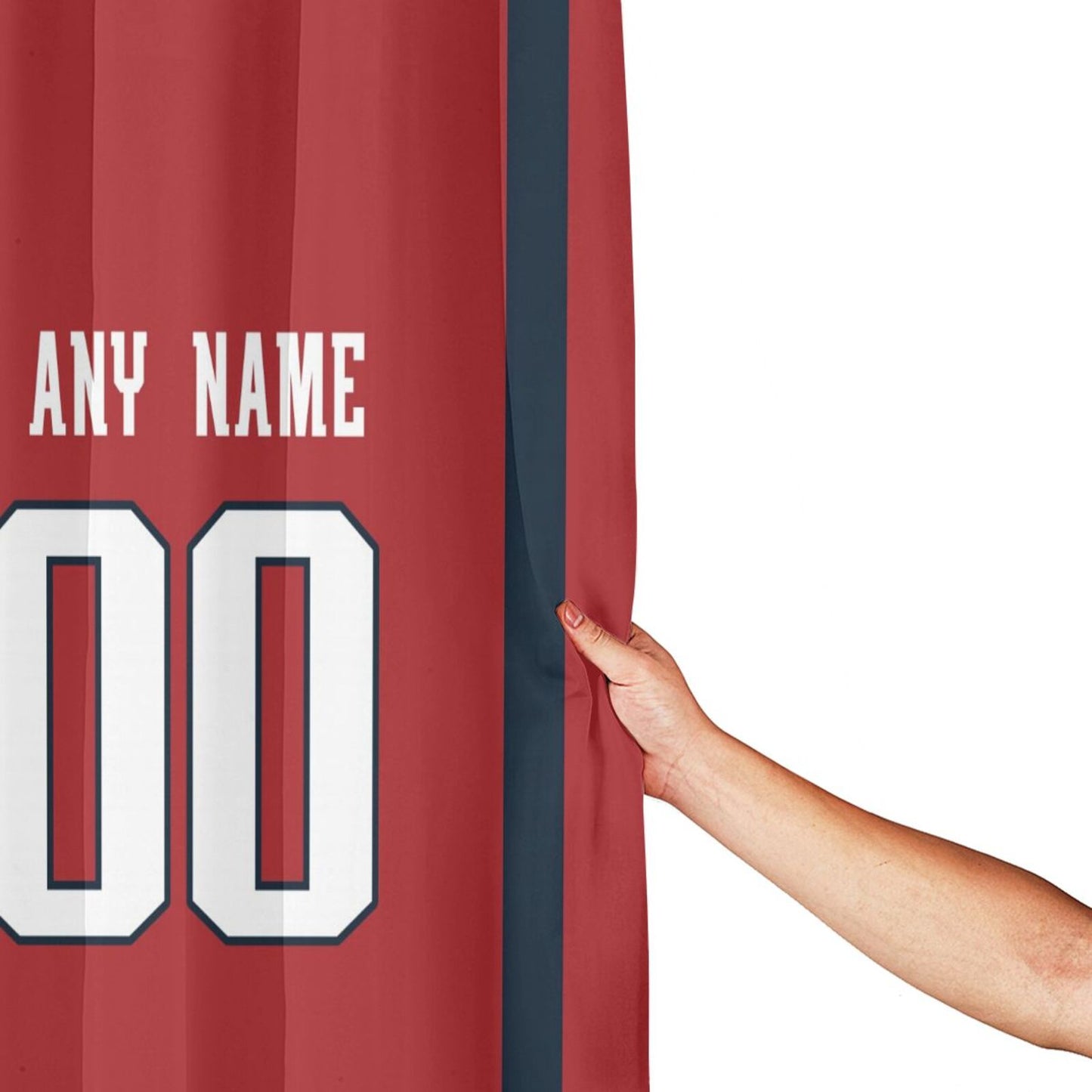 Custom Football New England Patriots style personalized shower curtain custom design name and number set of 12 shower curtain hooks Rings