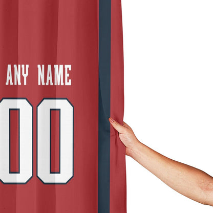 Custom Football New England Patriots style personalized shower curtain custom design name and number set of 12 shower curtain hooks Rings