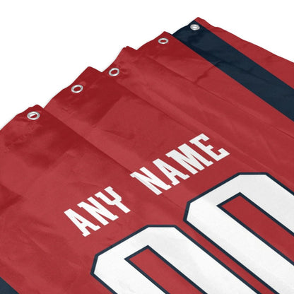 Custom Football New England Patriots style personalized shower curtain custom design name and number set of 12 shower curtain hooks Rings