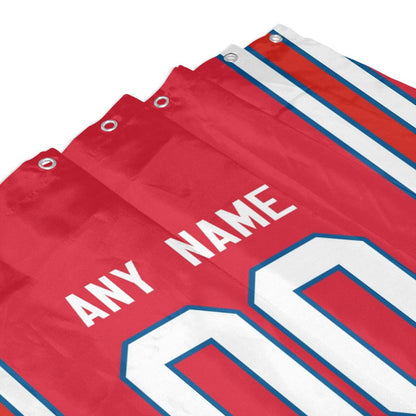 Custom Football Buffalo Bills style personalized shower curtain custom design name and number set of 12 shower curtain hooks Rings