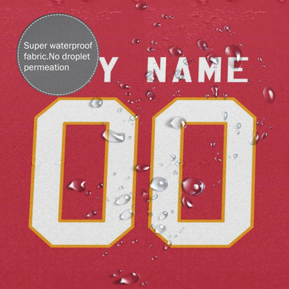 Custom Football Kansas City Chiefs style personalized shower curtain custom design name and number set of 12 shower curtain hooks Rings