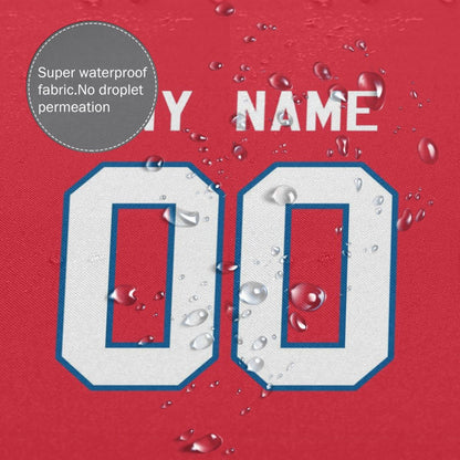 Custom Football Buffalo Bills style personalized shower curtain custom design name and number set of 12 shower curtain hooks Rings