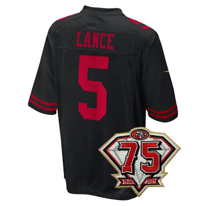 Men's Kids Women's  SF.49er #5 Trey Lance Football Jersey Red White Black