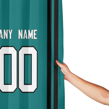 Custom Football Jacksonville Jaguars style personalized shower curtain custom design name and number set of 12 shower curtain hooks Rings