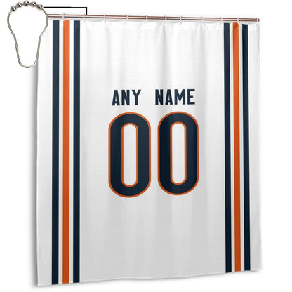 Custom Football Chicago Bears style personalized shower curtain custom design name and number set of 12 shower curtain hooks Rings