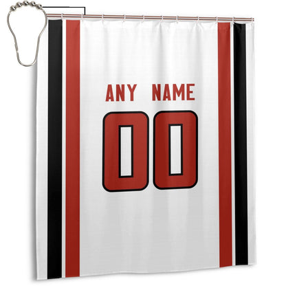 Custom Football Atlanta Falcons style personalized shower curtain custom design name and number set of 12 shower curtain hooks Rings