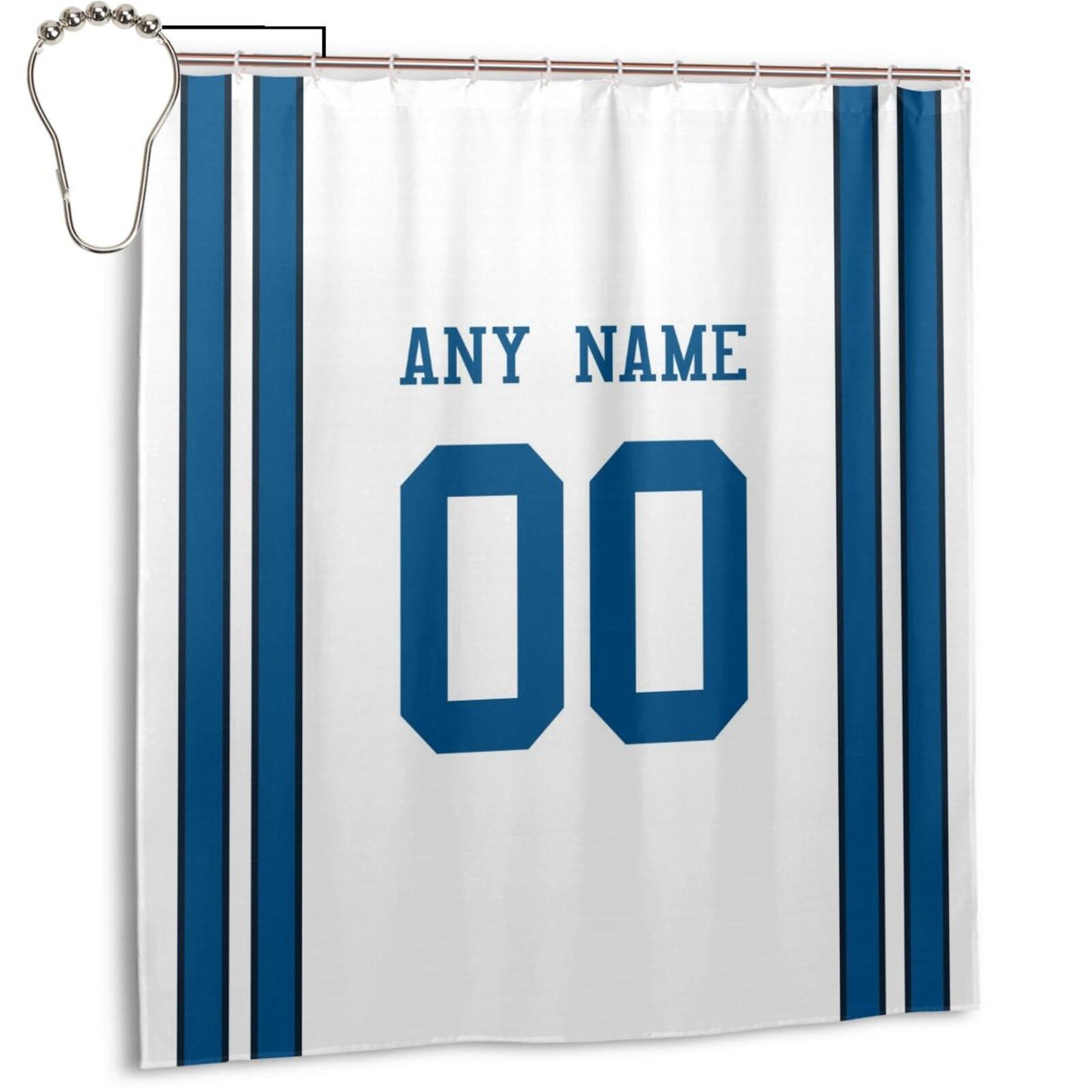 Custom Football Dallas Cowboys style personalized shower curtain custom design name and number set of 12 shower curtain hooks Rings