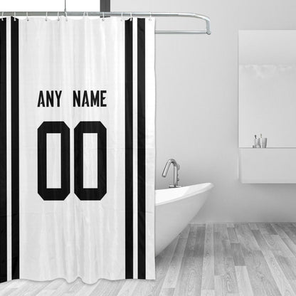 Custom Football Jacksonville Jaguars style personalized shower curtain custom design name and number set of 12 shower curtain hooks Rings
