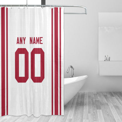 Custom Football New York Giants style personalized shower curtain custom design name and number set of 12 shower curtain hooks Rings