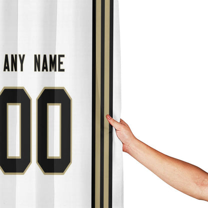 Custom Football New Orleans Saints style personalized shower curtain custom design name and number set of 12 shower curtain hooks Rings