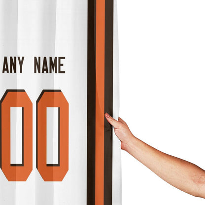Custom Football Cleveland Browns style personalized shower curtain custom design name and number set of 12 shower curtain hooks Rings