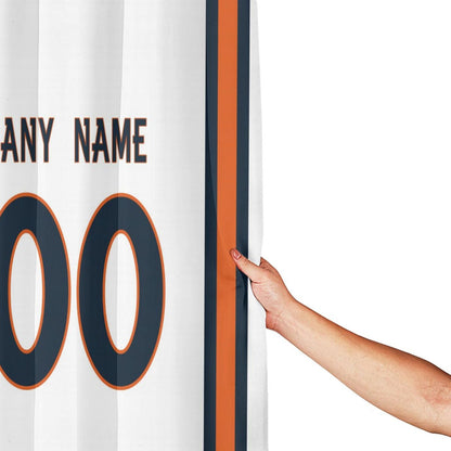 Custom Football Denver Broncos style personalized shower curtain custom design name and number set of 12 shower curtain hooks Rings