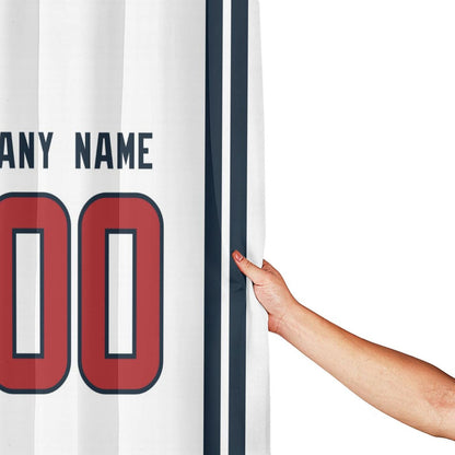 Custom Football Houston Texans style personalized shower curtain custom design name and number set of 12 shower curtain hooks Rings