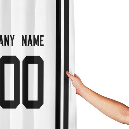 Custom Football Jacksonville Jaguars style personalized shower curtain custom design name and number set of 12 shower curtain hooks Rings