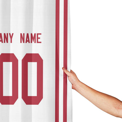 Custom Football San Francisco 49ers style personalized shower curtain custom design name and number set of 12 shower curtain hooks Rings