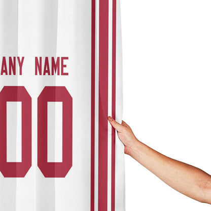 Custom Football New York Giants style personalized shower curtain custom design name and number set of 12 shower curtain hooks Rings