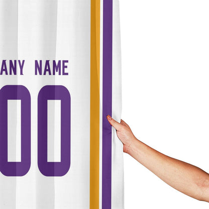 Custom Football Minnesota Vikings style personalized shower curtain custom design name and number set of 12 shower curtain hooks Rings