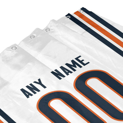 Custom Football Chicago Bears style personalized shower curtain custom design name and number set of 12 shower curtain hooks Rings