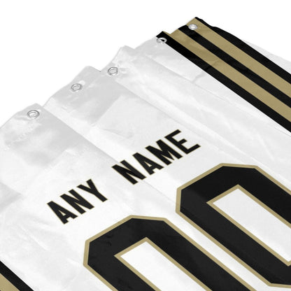 Custom Football New Orleans Saints style personalized shower curtain custom design name and number set of 12 shower curtain hooks Rings