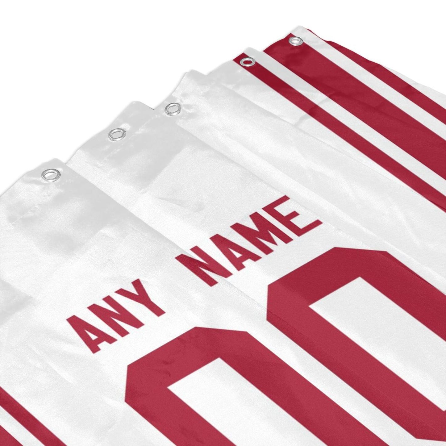 Custom Football New York Giants style personalized shower curtain custom design name and number set of 12 shower curtain hooks Rings