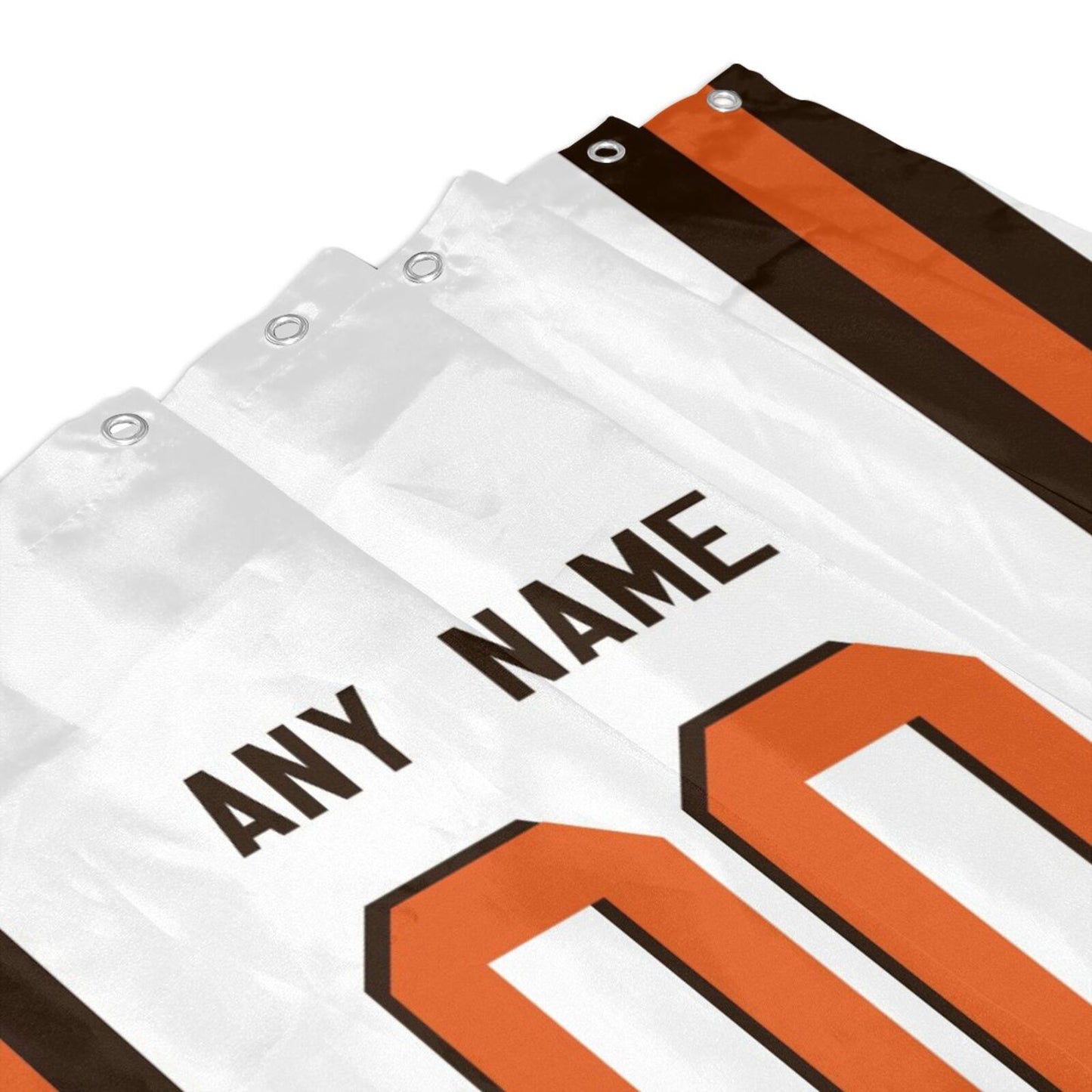 Custom Football Cleveland Browns style personalized shower curtain custom design name and number set of 12 shower curtain hooks Rings