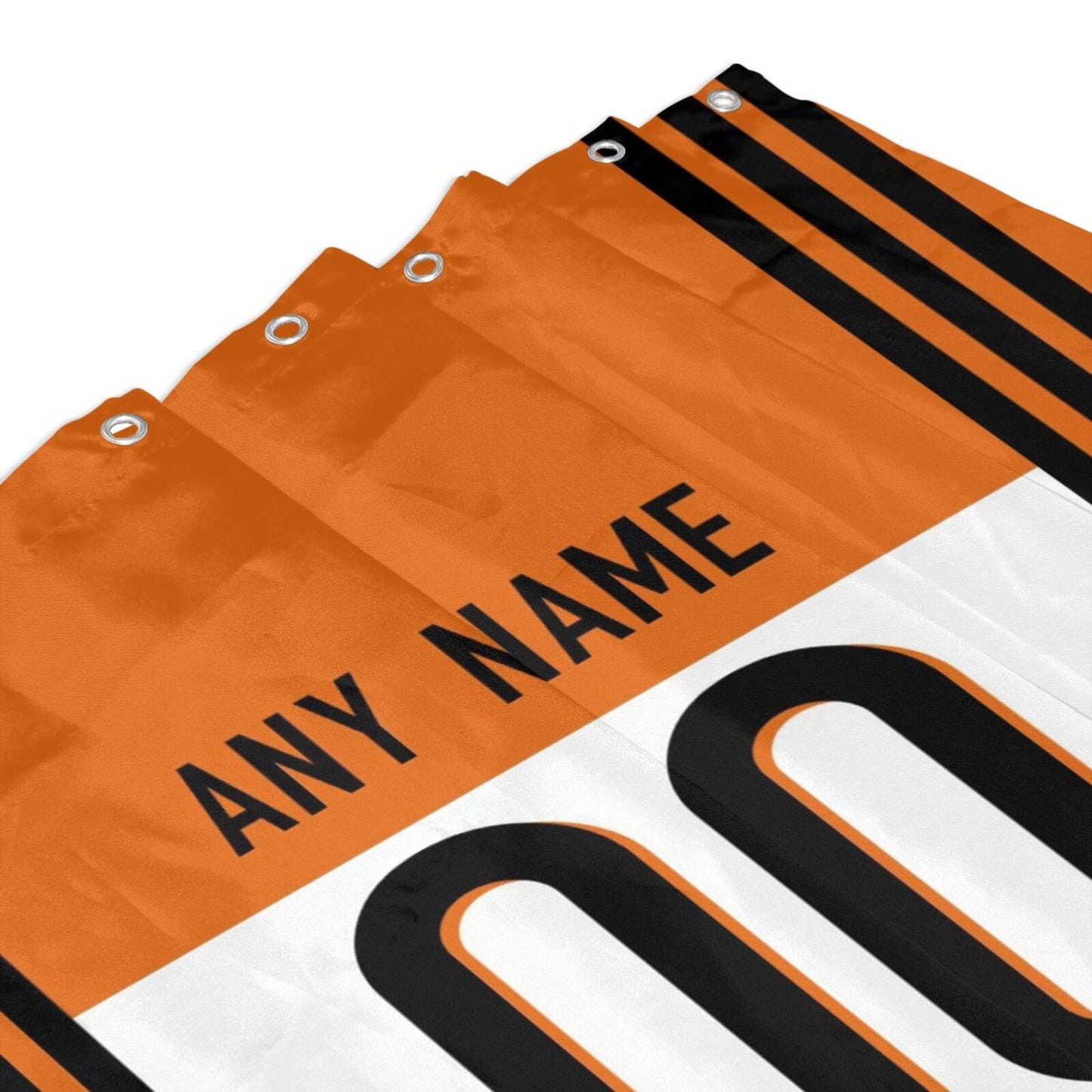 Custom Football Cincinnati Bengals style personalized shower curtain custom design name and number set of 12 shower curtain hooks Rings