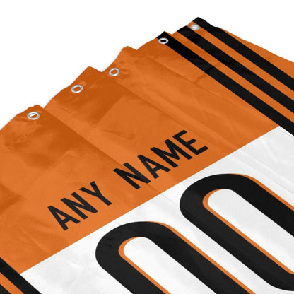 Custom Football Cincinnati Bengals style personalized shower curtain custom design name and number set of 12 shower curtain hooks Rings