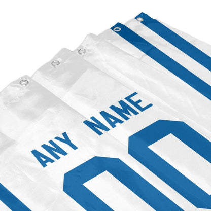 Custom Football Indianapolis Colts style personalized shower curtain custom design name and number set of 12 shower curtain hooks Rings