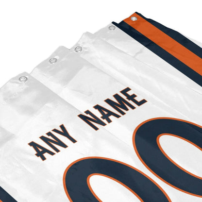 Custom Football Denver Broncos style personalized shower curtain custom design name and number set of 12 shower curtain hooks Rings