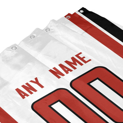 Custom Football Atlanta Falcons style personalized shower curtain custom design name and number set of 12 shower curtain hooks Rings